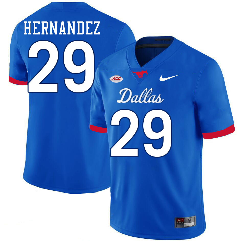 SMU Mustangs #29 Zach Hernandez Jersey College Football Uniforms-Dallas Royal